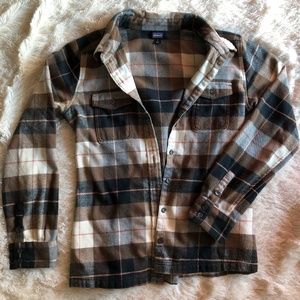 🌲Patagonia Fjord Caramel Black Cream Flannel